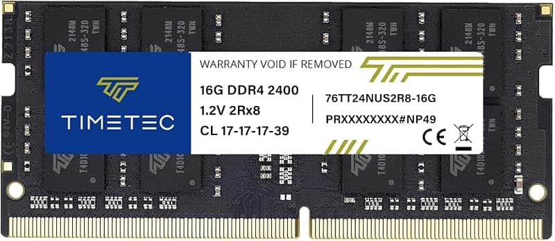 Timetec 16GB DDR4 2400MHz (PC4-2400T) PC4-19200 SODIMM Laptop RAM – 260-Pin 1.2V CL17 Non…