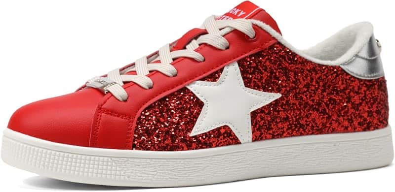 Glitter Fashion Sneakers | Sparkly Bling Shiny Bedazzled Wedding Bridal Shoes for Women