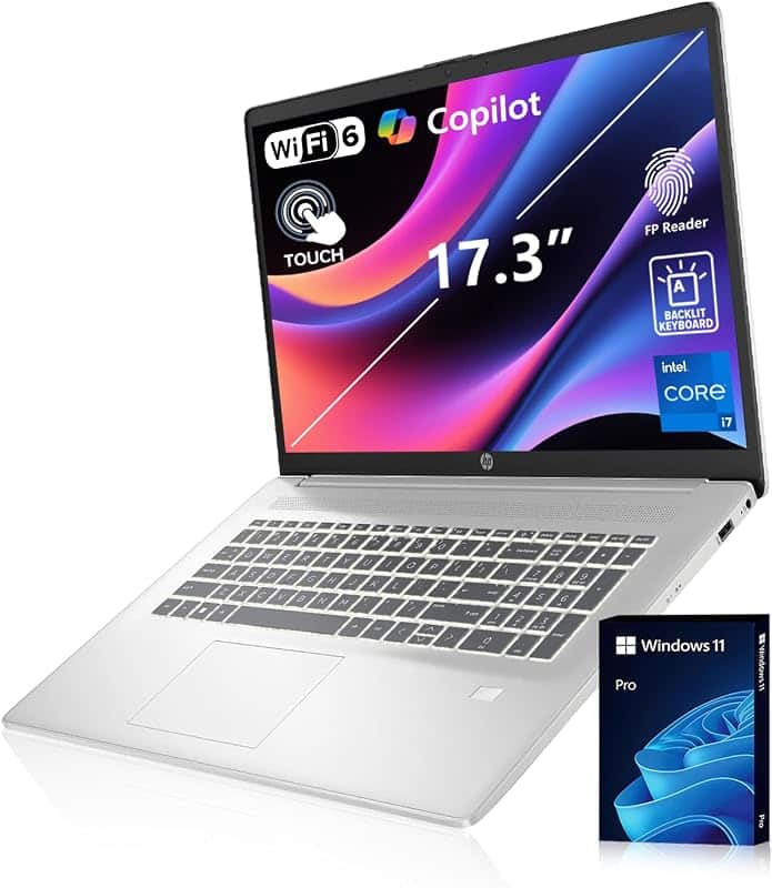 Customized Laptop, Made with HP Essential 17 Business Laptop, 17.3" HD+ Touchscreen Displ…