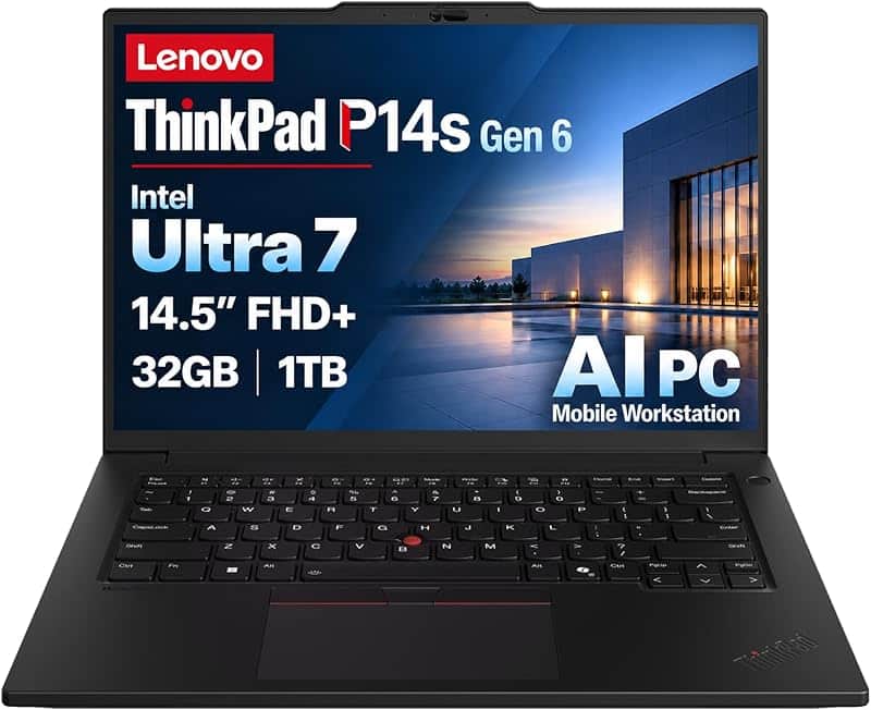 ThinkPad P14s Gen 6 Business Laptop (14.5" FHD+, Anti-Glare, Ultra 7 255H, 32GB DDR5, 1TB…