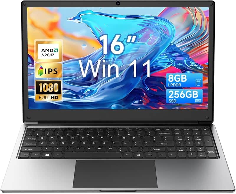 16" Laptop with Win11, 8GB RAM 256GB SSD, AMD A9(up to 3.2GHz) | Laptop Computer PC, IPS…
