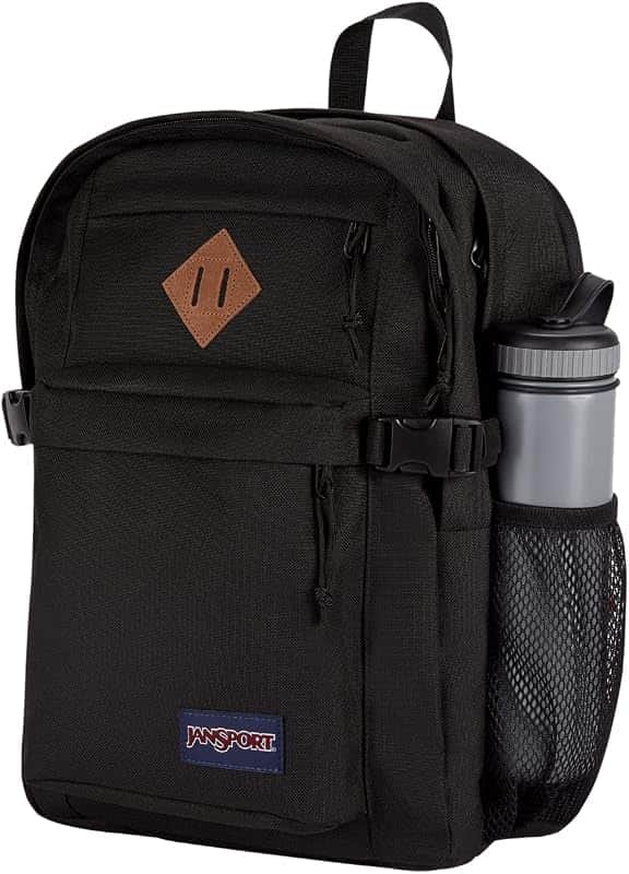Main Campus FX Backpack - Travel or Work Bag w 15-Inch Laptop Pack with Leather Trim, Black