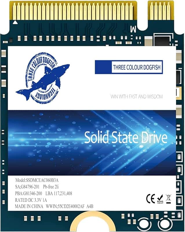 Dogfish M.2 2230 SSD 256GB NVMe PCIe Gen 3.0x4 Internal Solid State Drive Compatible with…