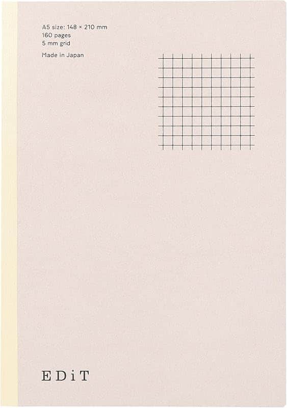 EDiT Notebook Designed for Clear Thinking, Lightweight, 160Page (A5 (5mm Grid))