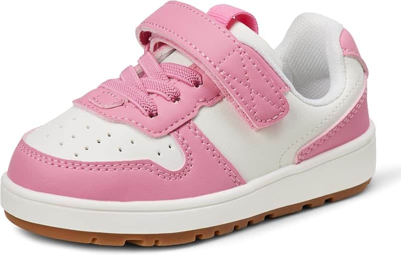 Unisex Kids and Toddlers' Low Top Hook & Loop Court Sneakers for Boys and Girls