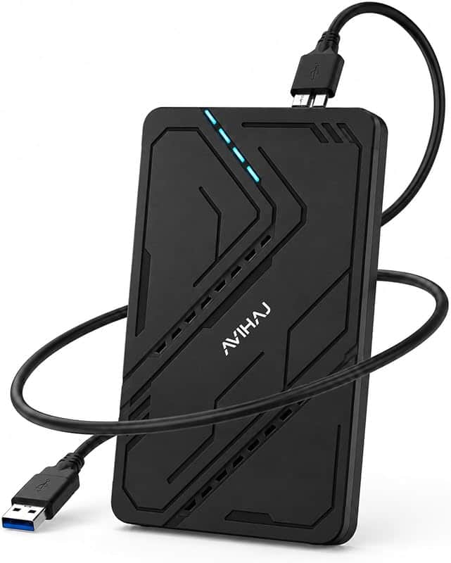 AVIHAJ Portable External Hard Drive, Black, 1TB | Plug & Play, High-Speed Transfer, Compa…