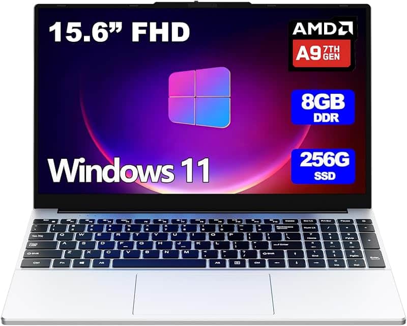 15.6-inch laptop,8GB DDR 256GB SSD expandable to 1TB,portable laptop computer, AMD CPU up…