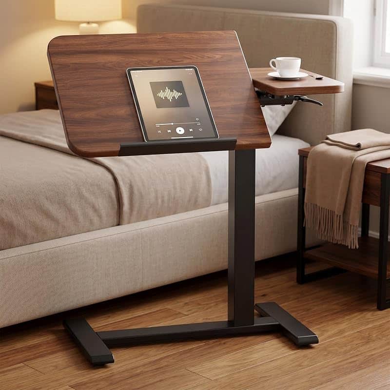 GTPLAYER Pneumatic Adjustable Standing Desk, 28 Inch Tiltable Mobile Rolling Laptop Table…