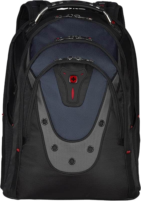 Ibex 17 inch Laptop Backpack, Men's and Women's Laptop Bag, Black/Gray/Blue