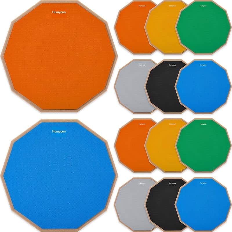 Humyoun 12 Pack 12 Inch Double-sided Drum Practice Pad Bulk, Silicone Surface Drumming Tr…