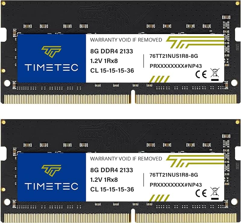 Timetec 16GB KIT (2x8GB) DDR4 2133MHz (PC4-2133P) PC4-17000 SODIMM Laptop RAM – 260-Pin 1…