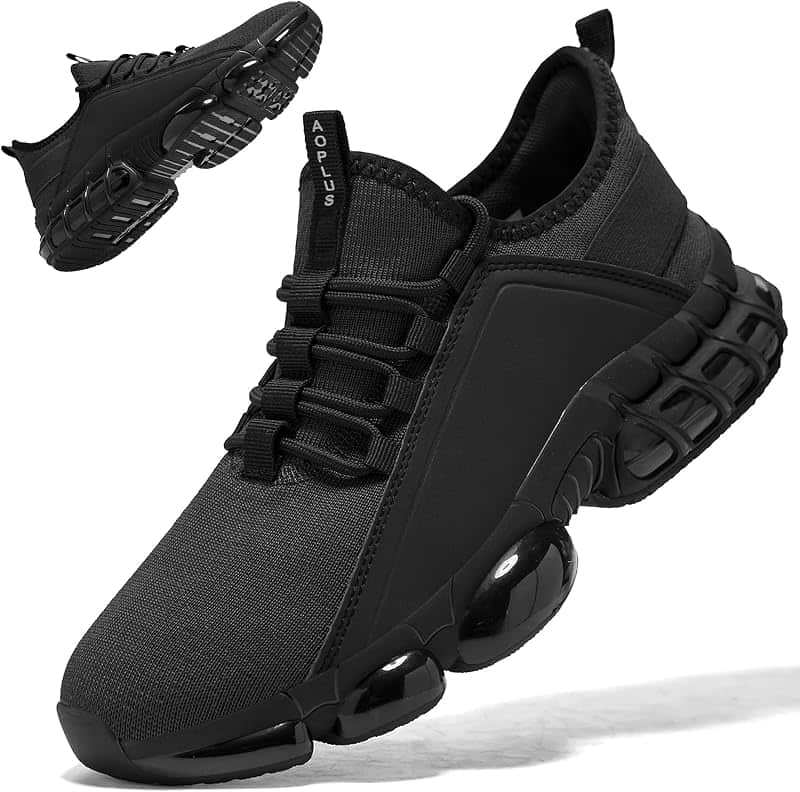 AoPlus Men’s Walking Shoes with Arch Support, Gym Workout Sneakers for Men, Breathable Me…