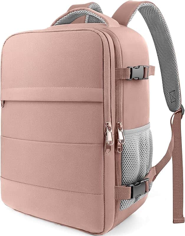 HOTOR Travel Backpack Flight Approved Bag Men Women, Medium Pink | TSA Carry on Luggage,…