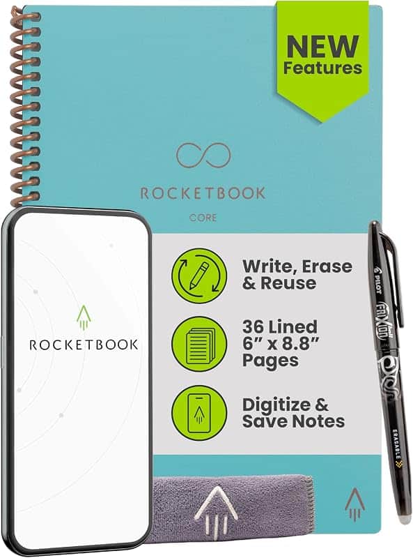 Core Reusable Smart Notebook, Executive Size 6x8.8, Teal