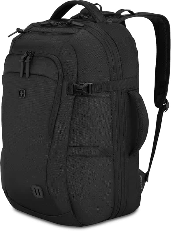 Hybrid 45L Travel Backpack, Fits 17 inch Laptop, Men's and Women's, Black