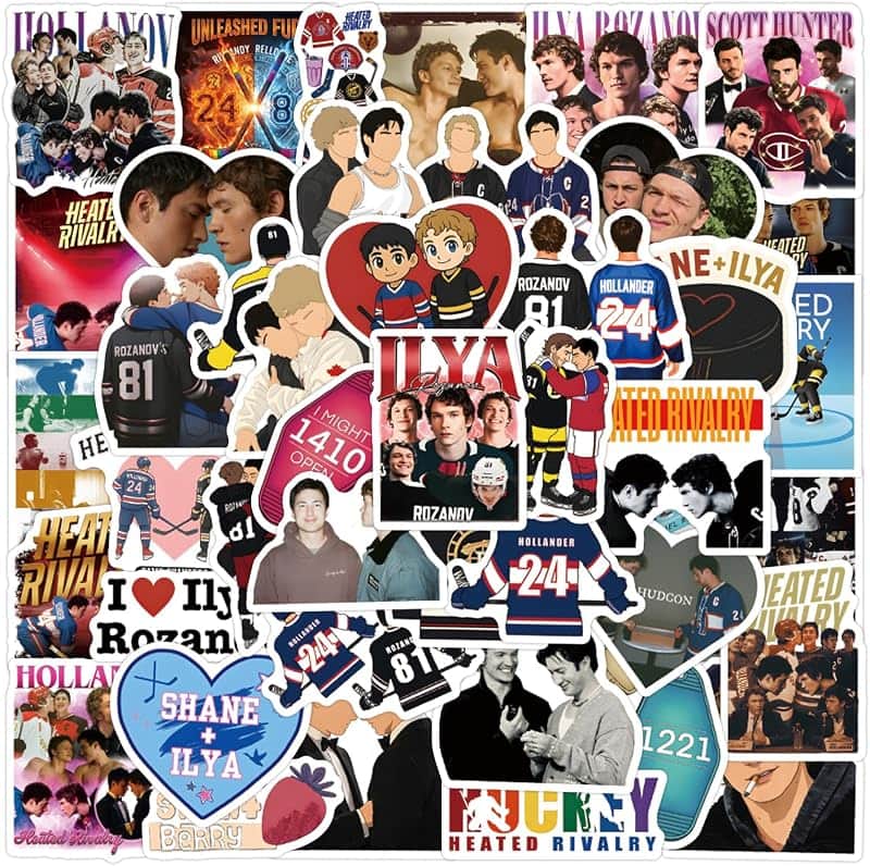 120 Pcs Heated TV Rival ry Stickers, Shane & Ilya Hockey Themed Vinyl Decals for Water Bo…