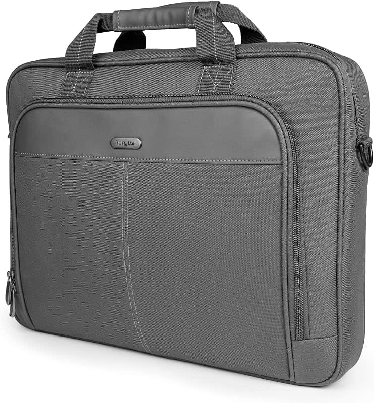 15-16 Inch Classic Slim Laptop Bag, Gray - Ergonomic Briefcase and Messenger Bag - Spacio…