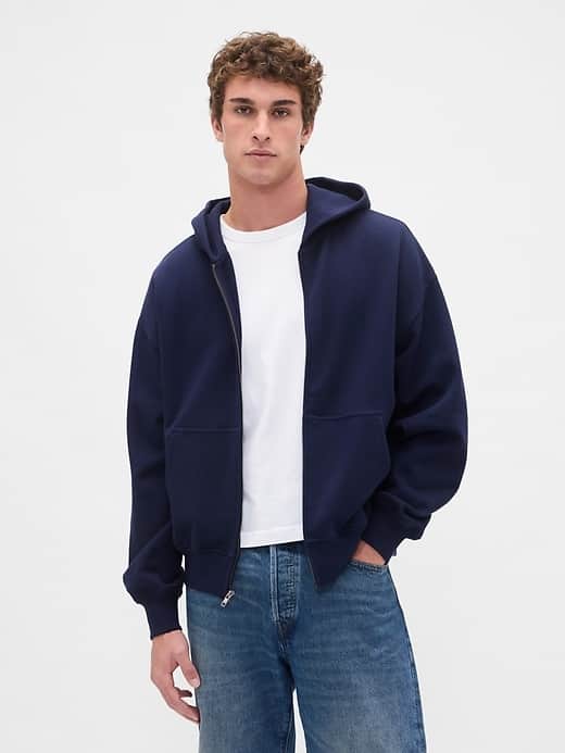 GAP Adult Heavyweight Oversized Zip Hoodie