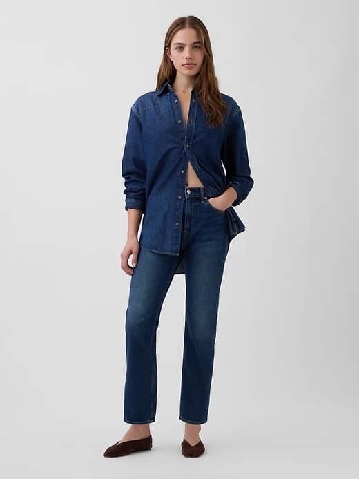 GAP High Rise ’90s Slim Straight Crop Jeans