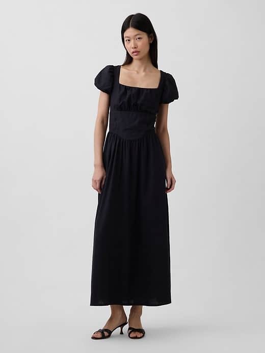 GAP Linen-Blend Drop-Waist Maxi Dress