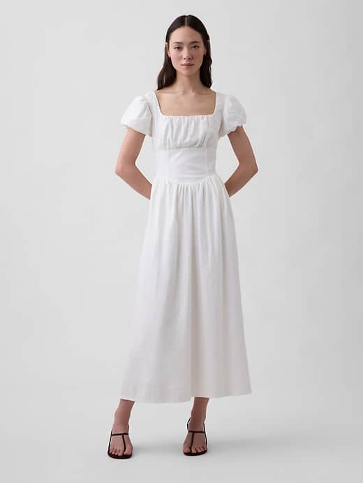 GAP Linen-Blend Drop-Waist Maxi Dress