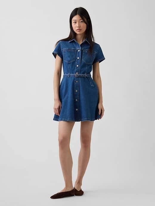 GAP Denim Belted Mini Shirtdress