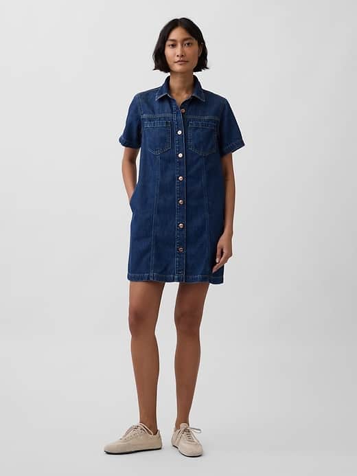 GAP UltraSoft Denim Mini Shirtdress