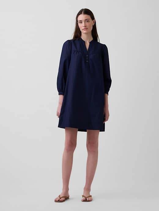 GAP Poplin Henley Mini Dress