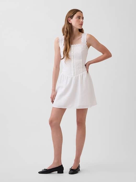 GAP Pintuck Drop-Waist Mini Dress