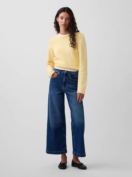 GAP High Rise Stride Wide-Leg Ankle Jeans