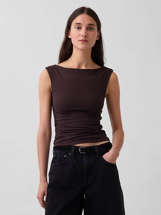 GAP CloseKnit Jersey Ruched Crop Top