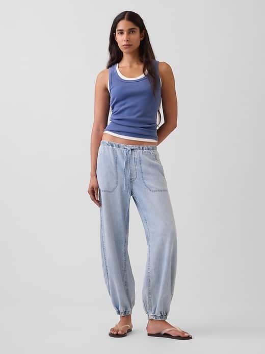 GAP UltraSoft Denim Easy Barrel Joggers