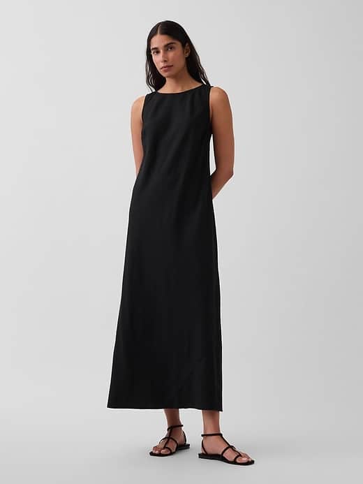 GAP Linen-Blend Maxi Shift Dress