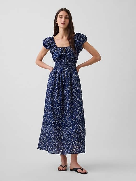 GAP Voile Smocked Waist Maxi Dress
