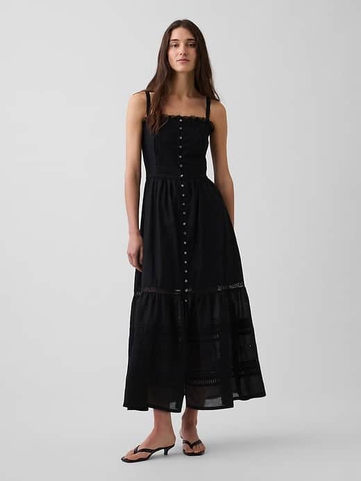 GAP Eyelet Tiered Maxi Dress