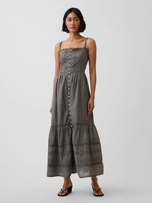 GAP Eyelet Tiered Maxi Dress
