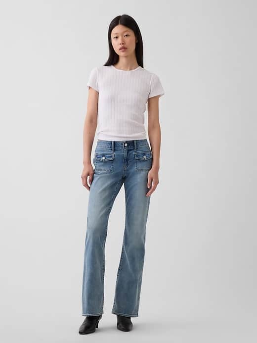 GAP Low Rise Long & Lean Patch Pocket Jeans