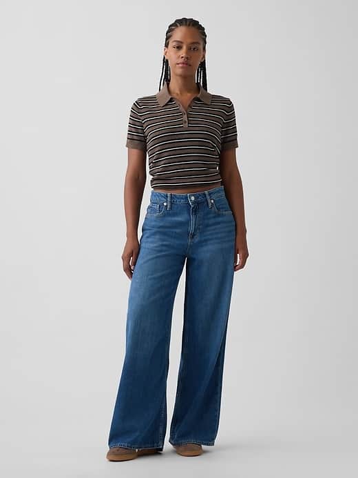 GAP Curvy Mid Rise UltraSoft Baggy Jeans