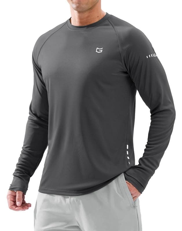 Men's Sun Protection Swim Long Sleeve UPF 50+ Rash Guard Lightweight Shirts