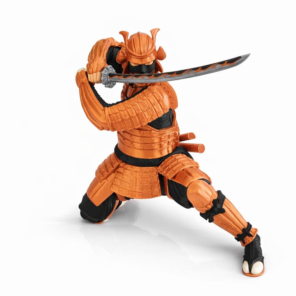 3D Printed Samurai Action Figure, Warrior Statue, Japanese Themed Desk Decor Collectible