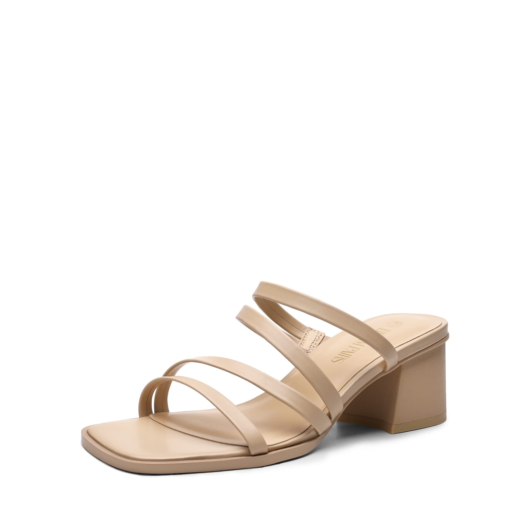 DREAM PAIRS Women's Block Low Heel | Strappy Heels Block Open Toe, Chunky Mules Sandals D…