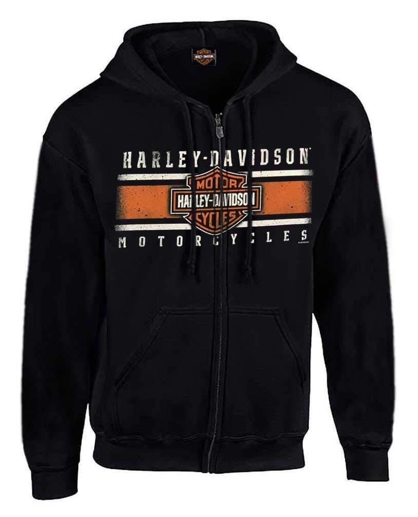 Men's Custom Iconic B&S Fleece Full-Zip Hoodie - Solid Black