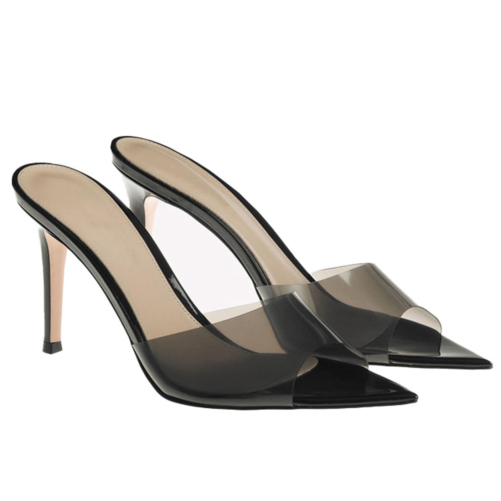Women's Clear Pointed Toe Slingback Stilettos Heel Sandals Fashion Sexy Comfortable Summe…