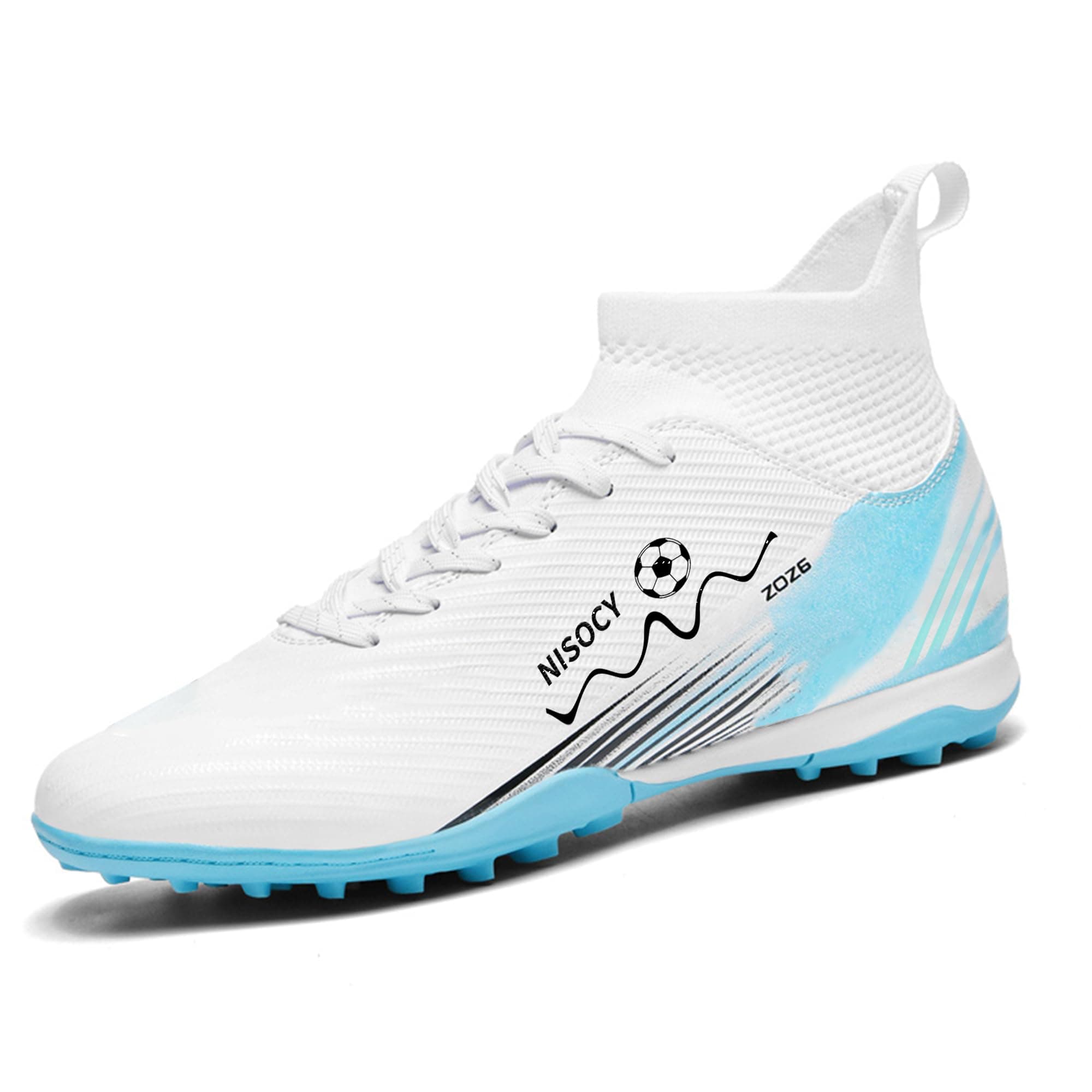 Soccer Shoes for Mens Womens Professional Cleats High-Top Athletic Turf Football Shoe Out…