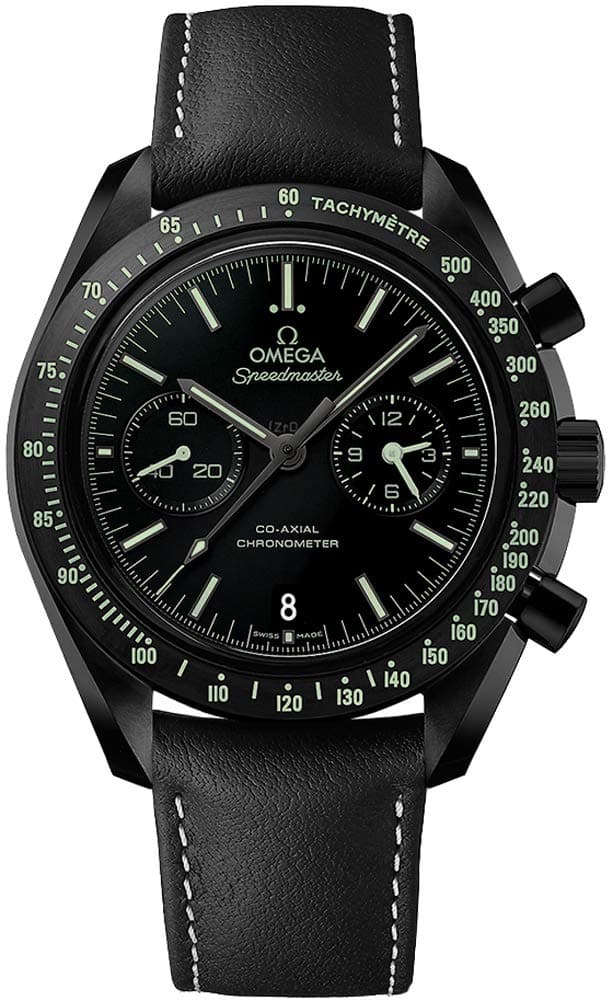 Speedmaster Moonwatch Co-Axial Chronograph "Dark Side of the Moon Pitch Black" Men's Watc…