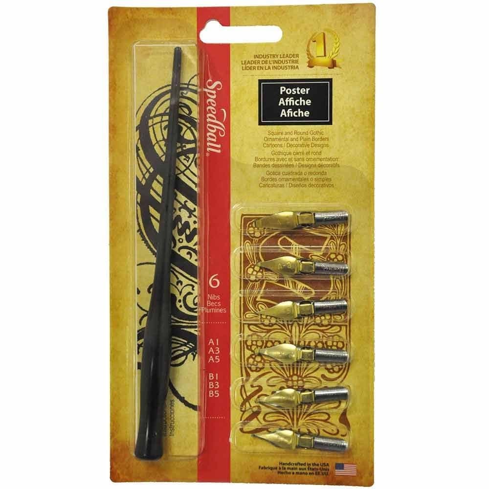 Speedball Calligraphy Kit, 11012963, 6 Feathers