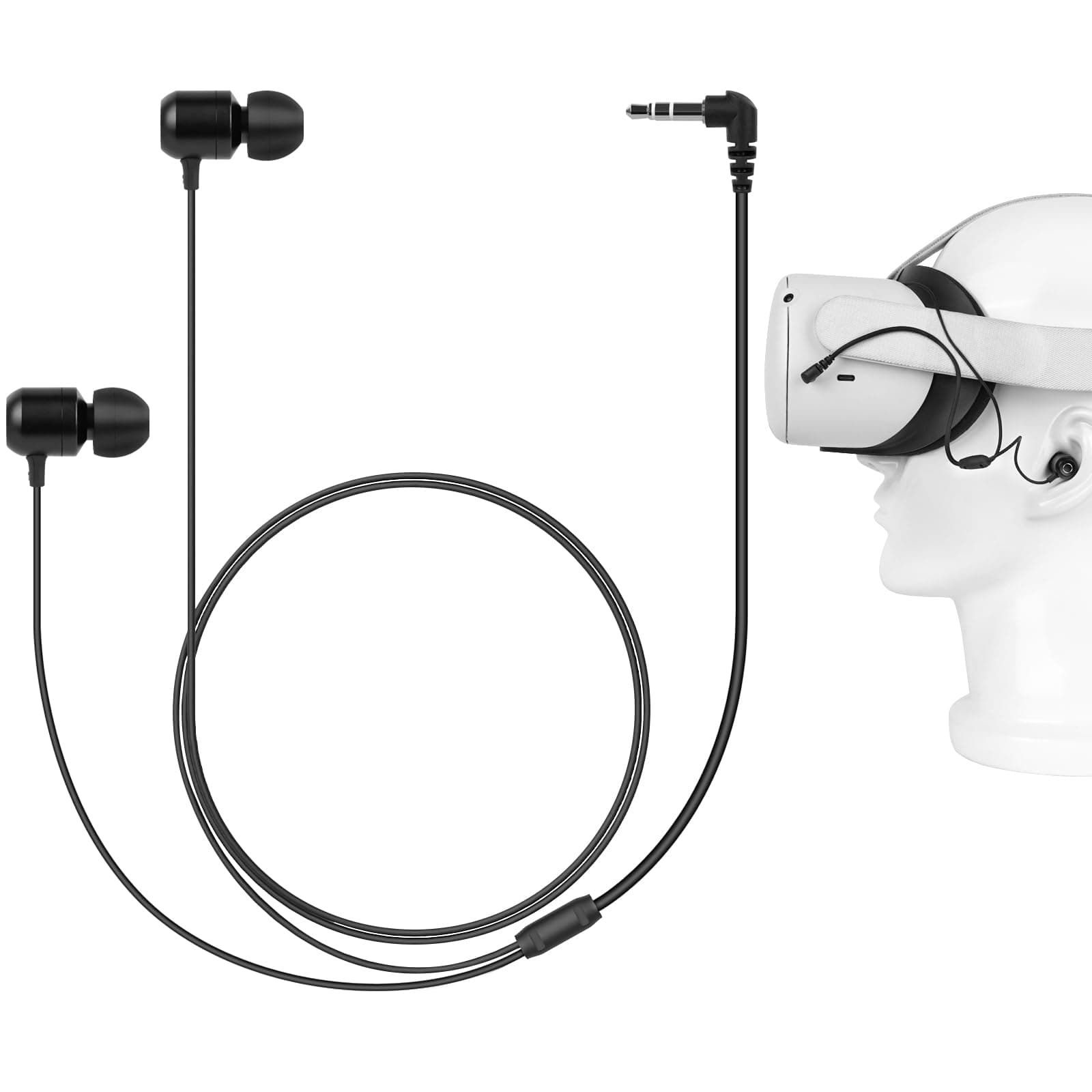 VR in-Ear Headphones Compatible with Pico Neo 3, HTC Vive, Short Earbuds with S/M/L Size,…