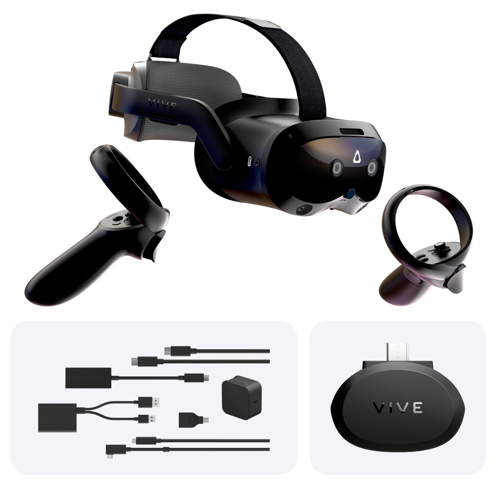 HTC Vive Focus Vision Wired Bundle with Facial Tracker - VR Headset with DisplayPort PC S…