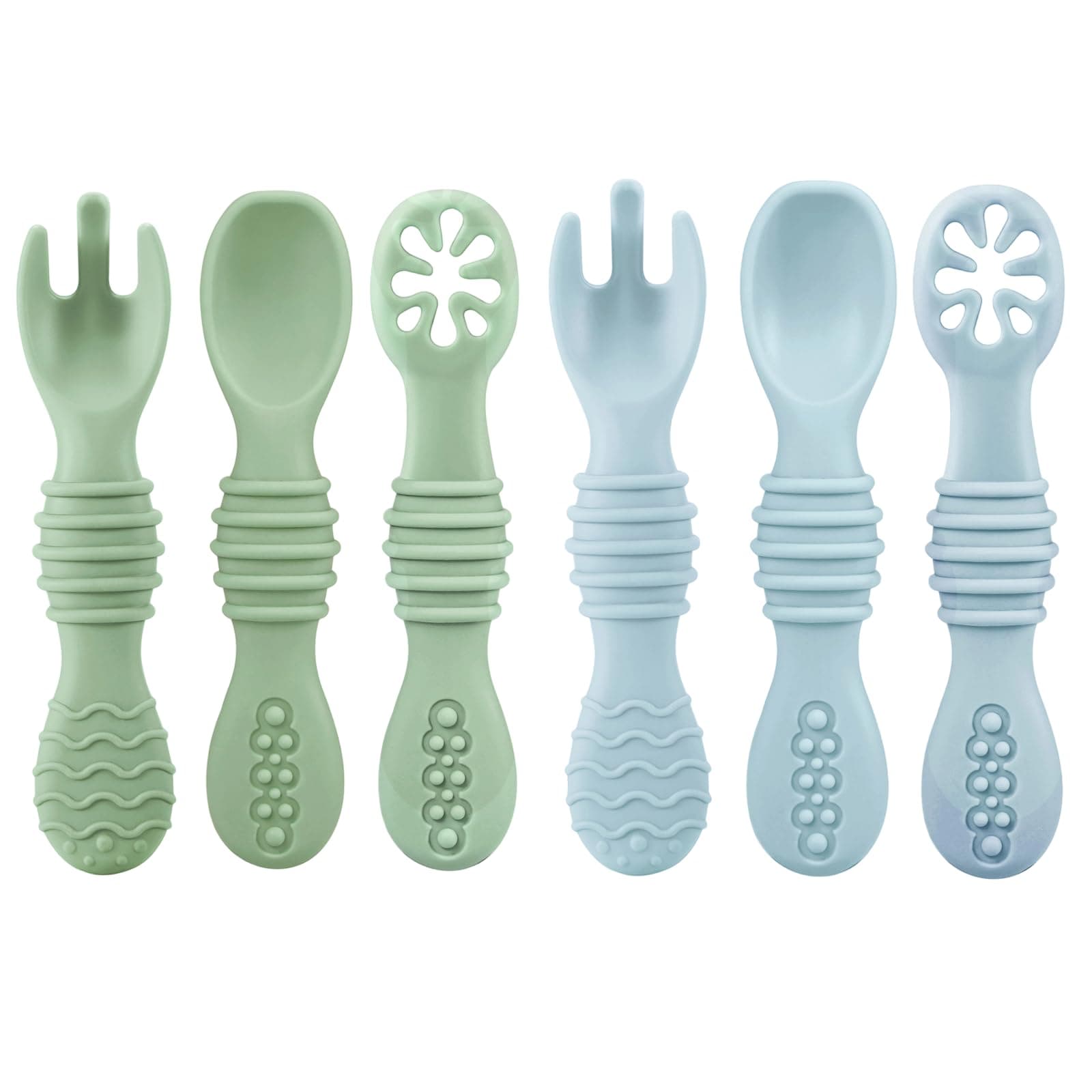 6 Pack Baby Silicone Spoons, Baby Led Weaning Utensils 6-12 Months | 6-Pack Silicone Baby…