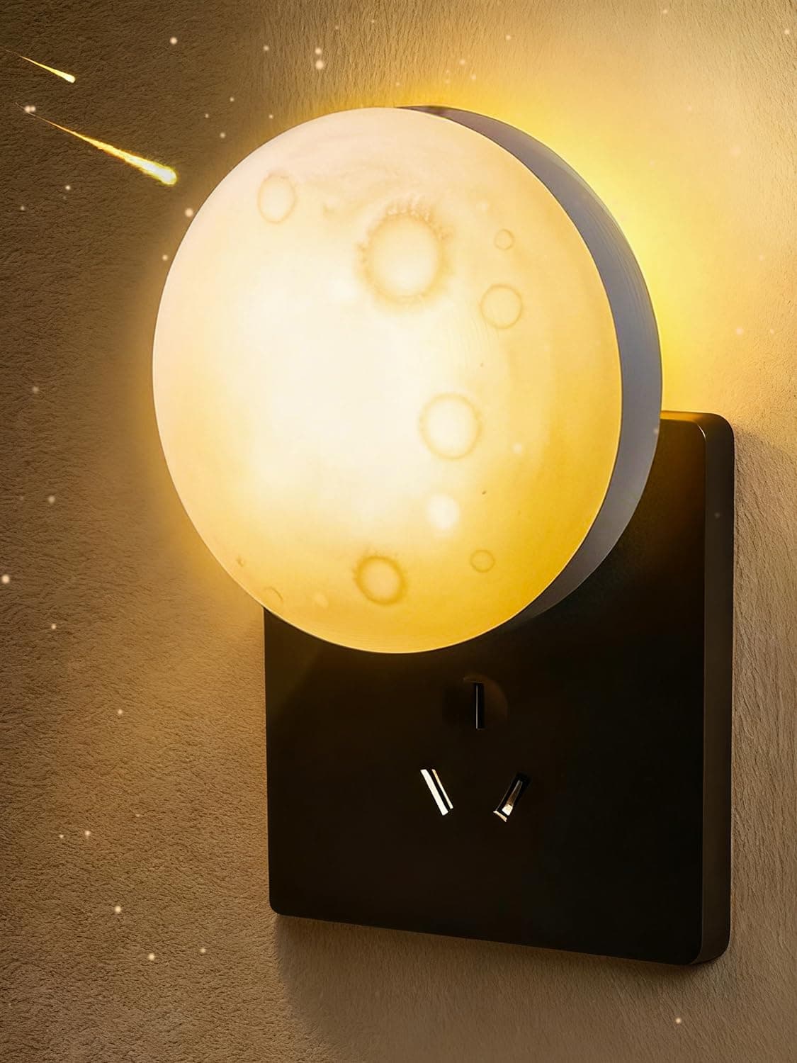 Moon Night Light Plug in Wall, Dimmable LED Lunar Lamp with 3 Color Lighting & Timer, Dec…